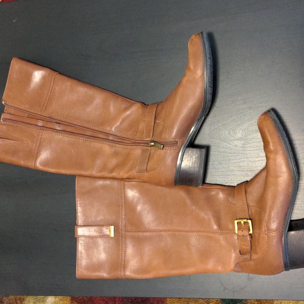 Bandolino Side-Zip up Brown Fashion Riding Boots